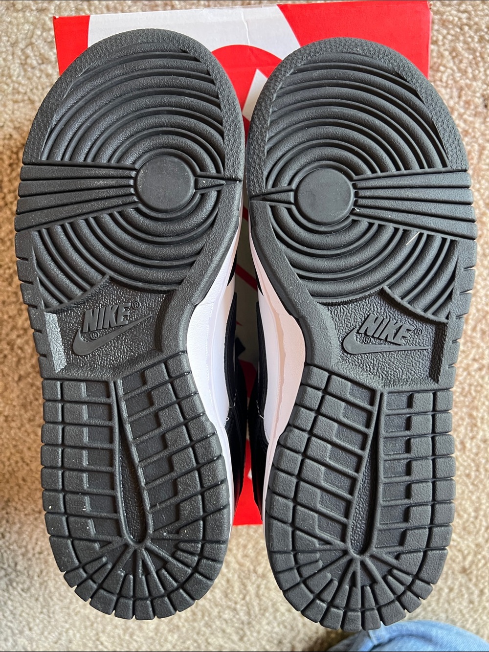 Women’s Nike Dunks Black and White Low-Top Sneakers - Picture 4 of 6